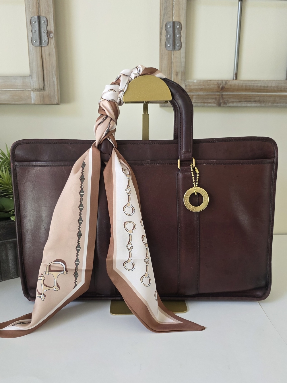 Vintage Coach Embassy Briefcase NYC Burgandy Glove Tanned Leather